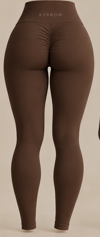 Espresso leggings with scrunch back seam