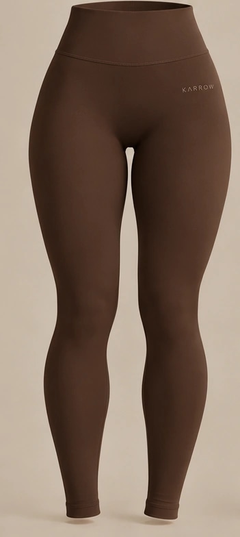 Espresso high-waist leggings, front view